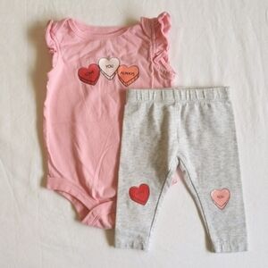 george valentines day matching outfit set 3-6 months baby girl